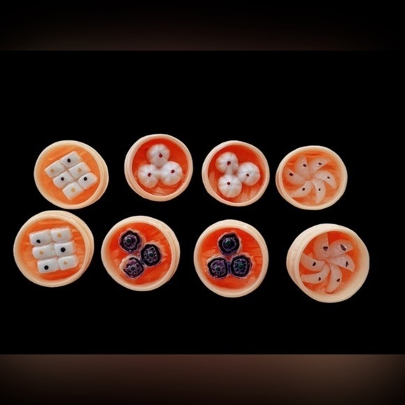 steamed buns / steamed dumplings/ /bao/ /shumai earrings 包子/馒头/小笼包/烧卖/food theme - Picture 2 of 5